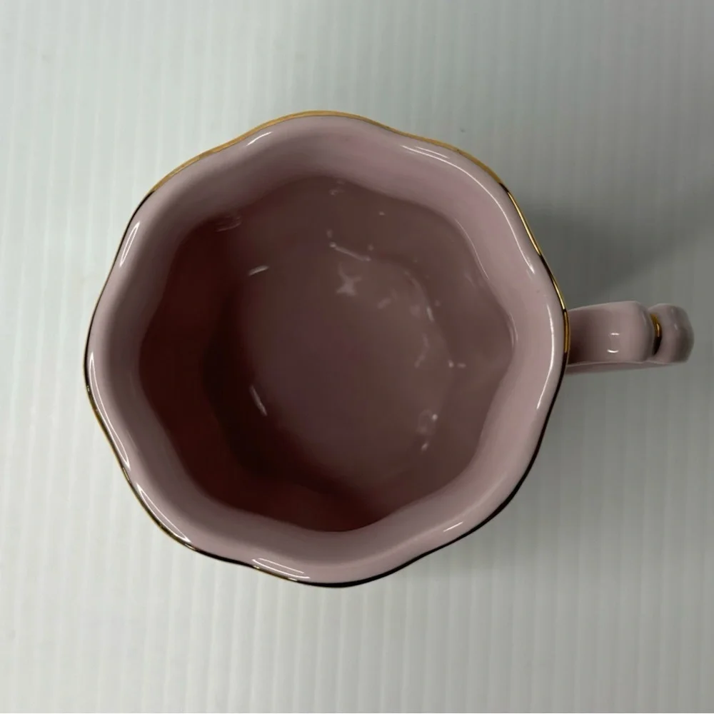 H & C Czech Original Rosa Porzelain Porcelain Mug Teacup Floral Spray Gold Trim